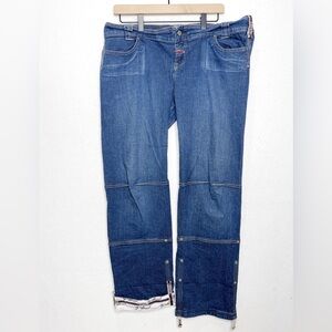 Marithe Francois Girbaud White Strap Jeans Convertible Pants Vintage 90’s Rare